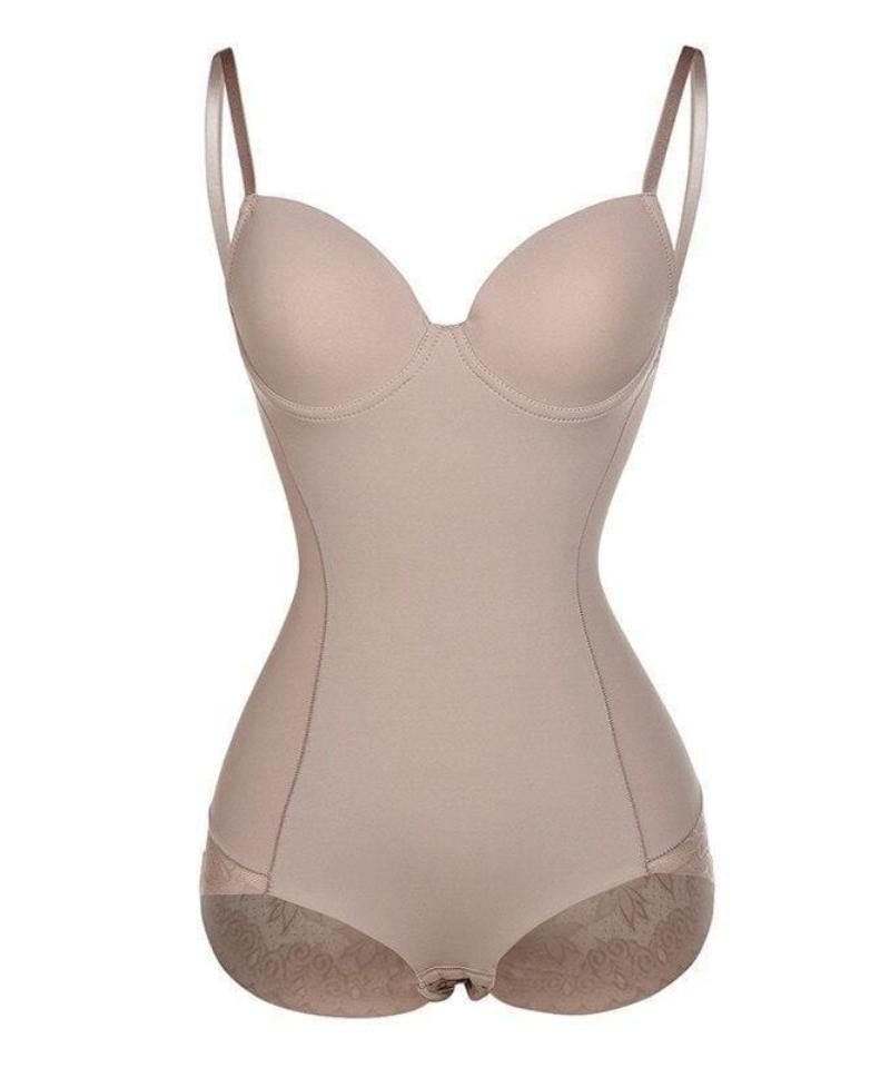 body gainant bretelles femme beige