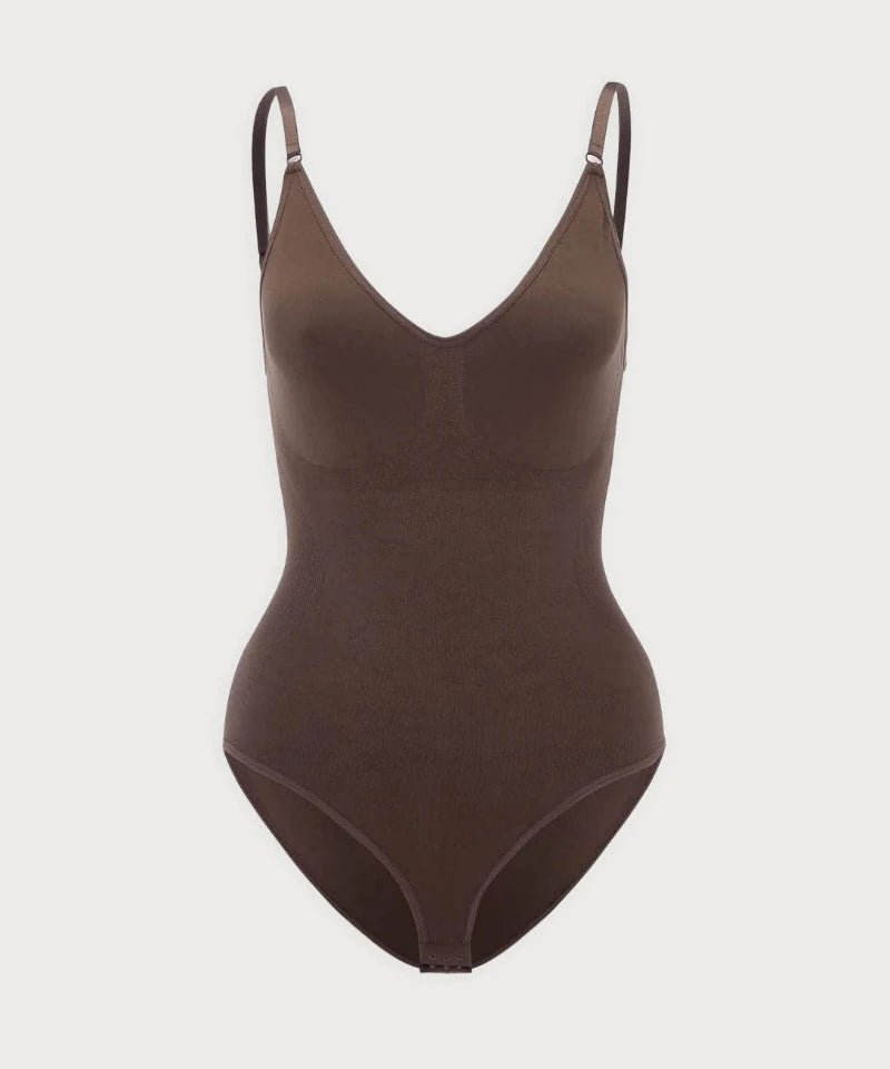 Body Gainant Femme Marron Avant Sans Manches