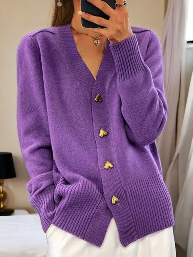 Damen Strickjacke mit Knöpfen und Herz | LOVECARDI™
