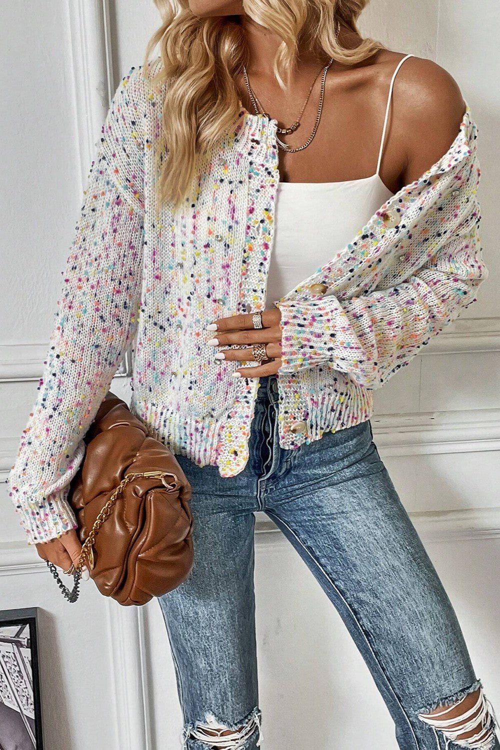 Leichter Cardigan mit Konfetti-Muster | CHLOÉ