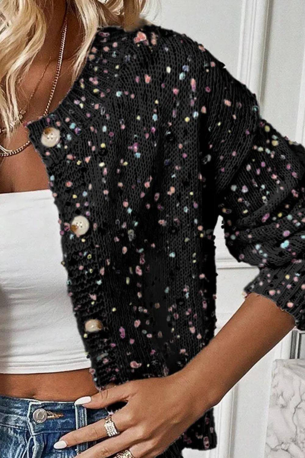 Leichter Cardigan mit Konfetti-Muster | CHLOÉ