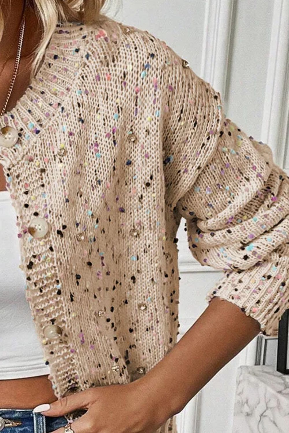 Leichter Cardigan mit Konfetti-Muster | CHLOÉ