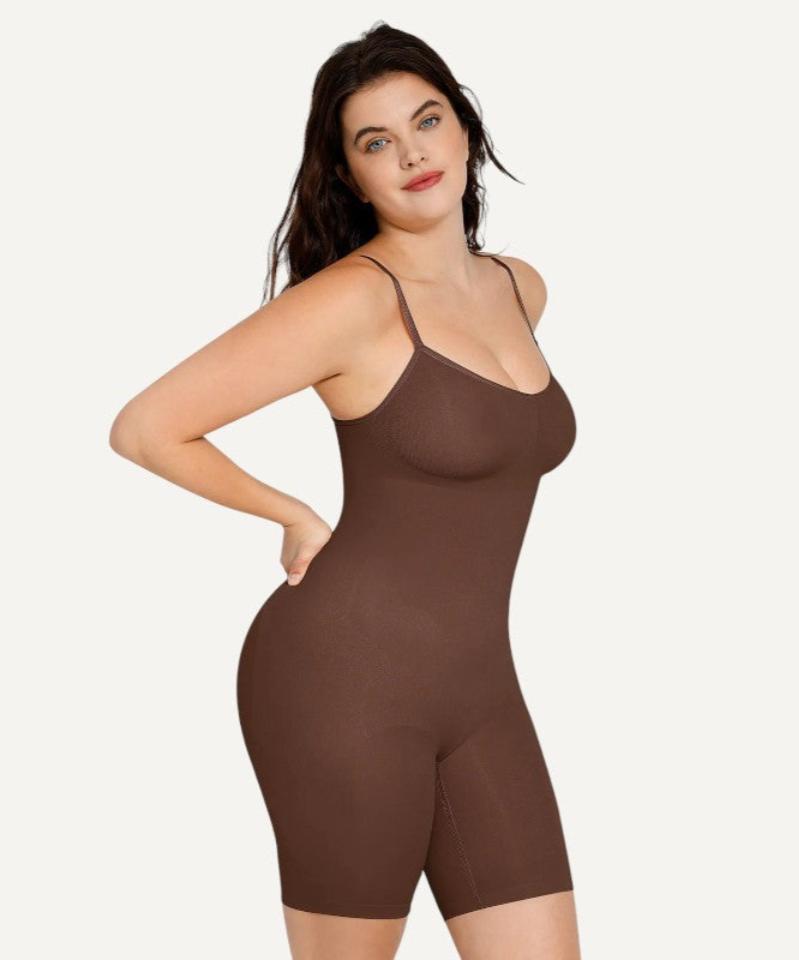Combinaison Gainante Sculptante Marron Devant Femme 3