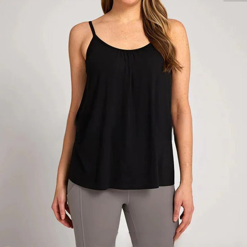 Knuffnee Débardeur Femme Soutien-Gorge Intégré Ample – Modal Respirant, Tailles S à XXXXL