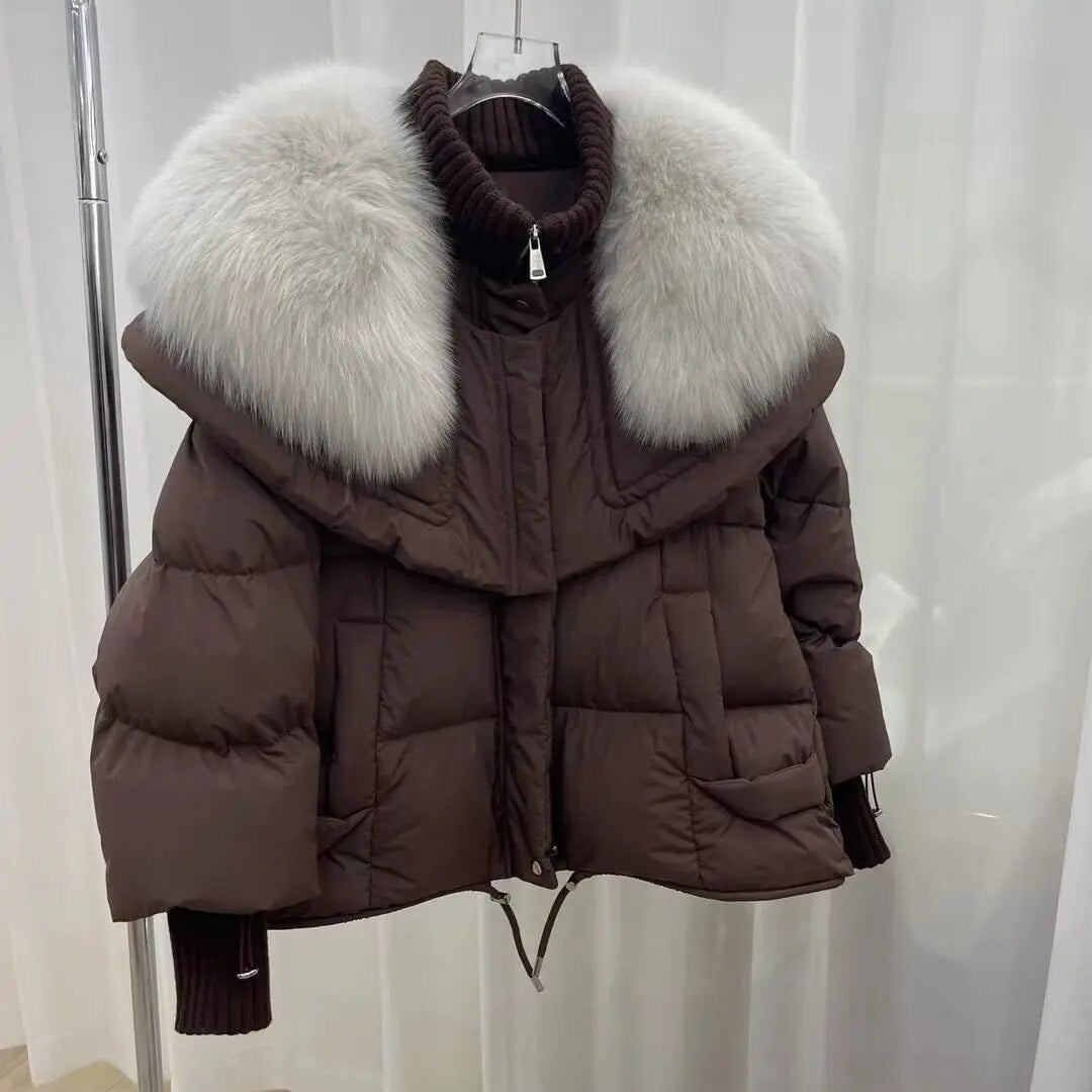 Daunenjacke mit Kunstpelzkragen | WINTERGLAM