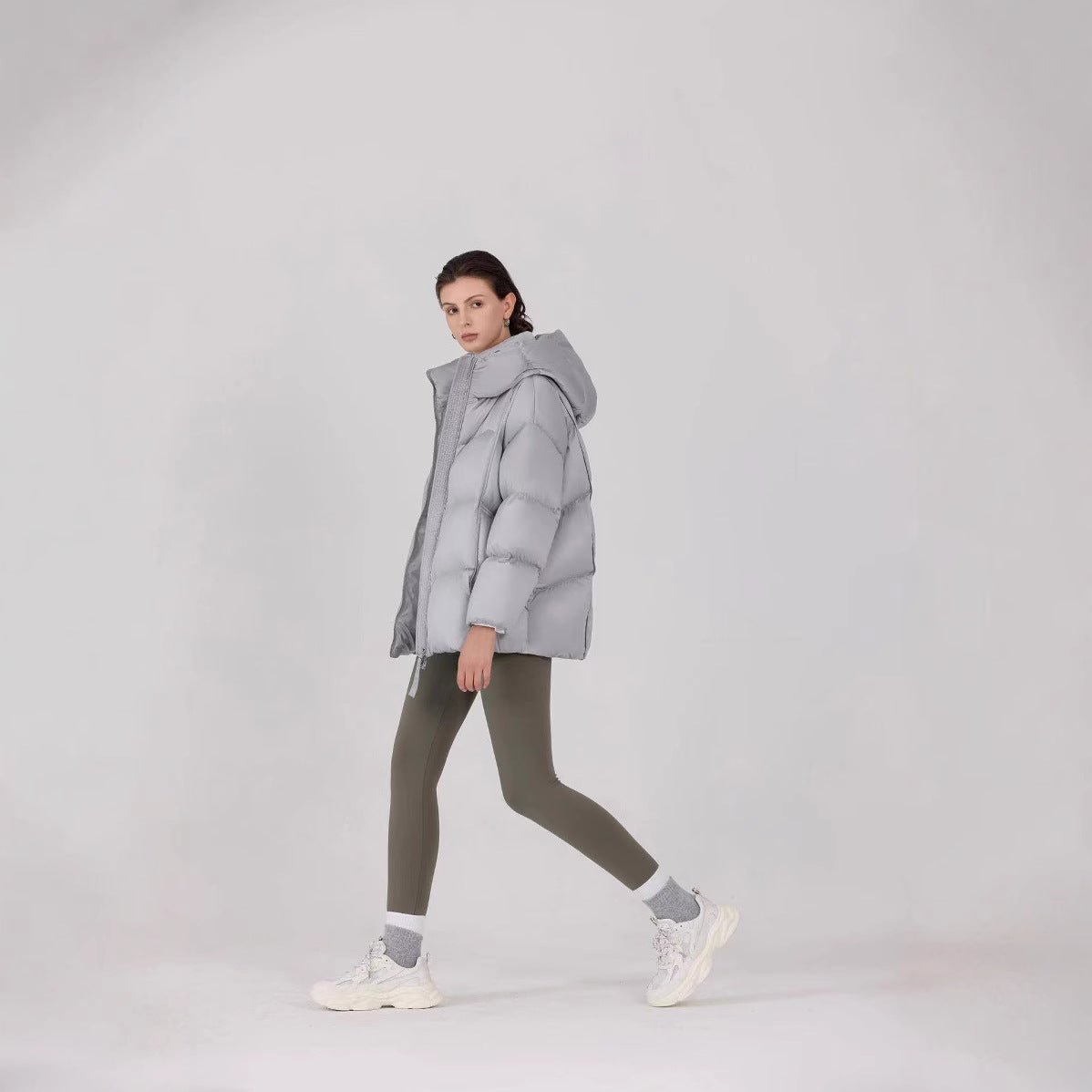 Oversize Damen Daunenjacke mit Kapuze | COSYLUX