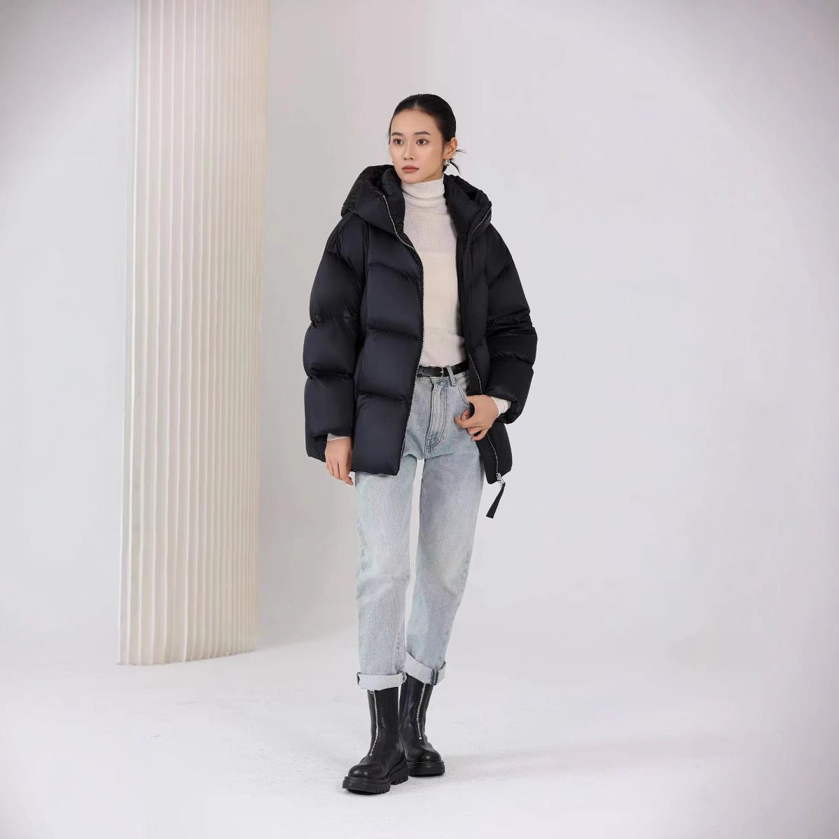 Oversize Damen Daunenjacke mit Kapuze | COSYLUX