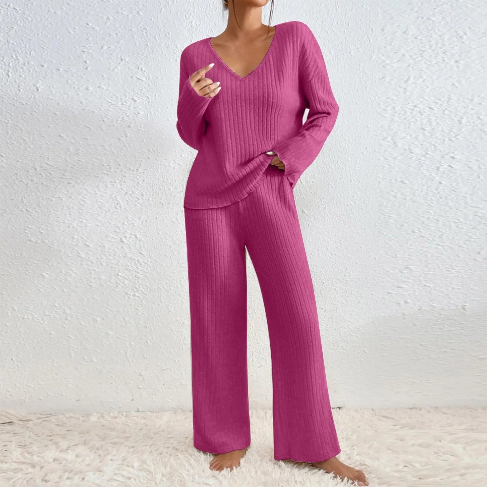 Damen Freizeitset mit V-Ausschnitt | COZYLOUNGE