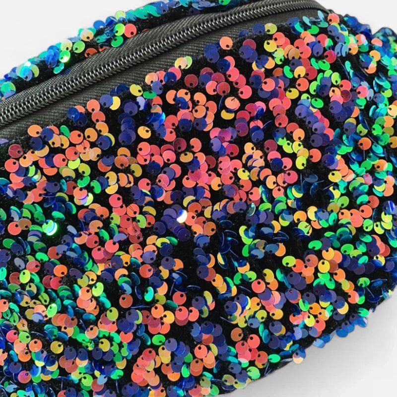 Große modische Bauchtasche mit Pailletten | STELLANA