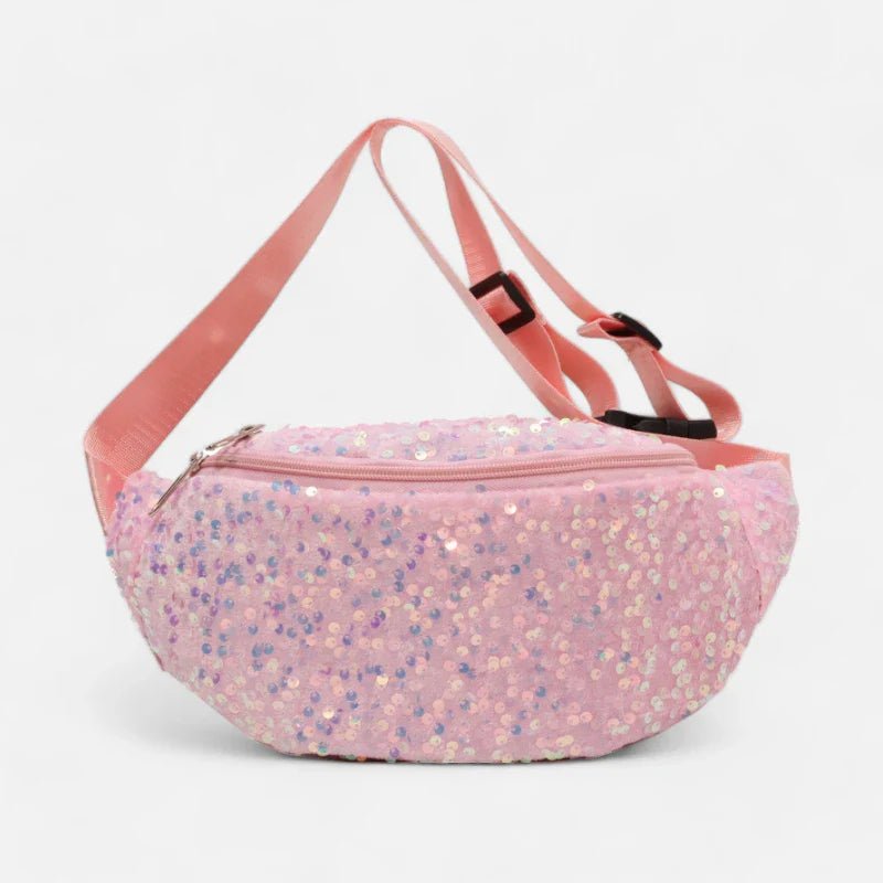 Große modische Bauchtasche mit Pailletten | STELLANA