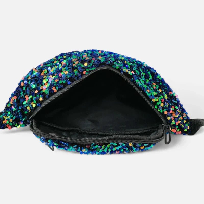 Große modische Bauchtasche mit Pailletten | STELLANA