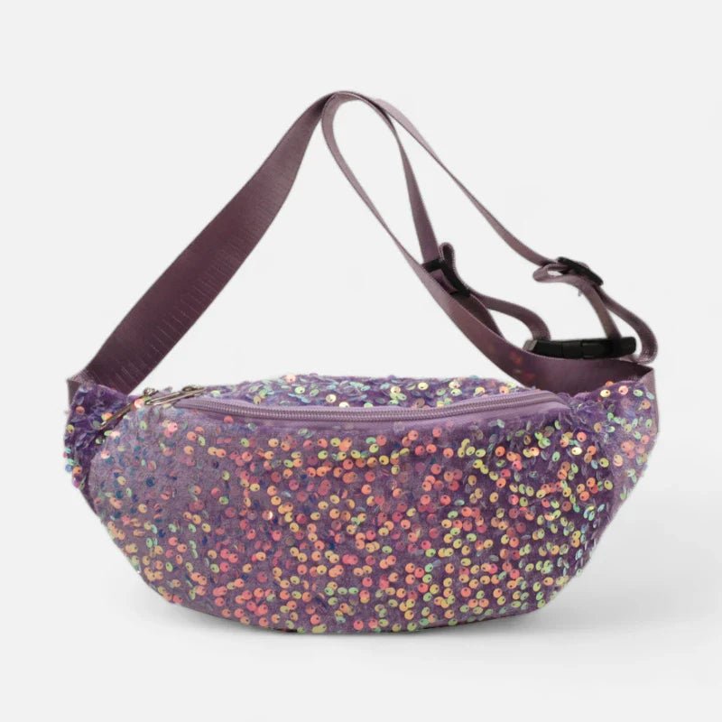 Große modische Bauchtasche mit Pailletten | STELLANA