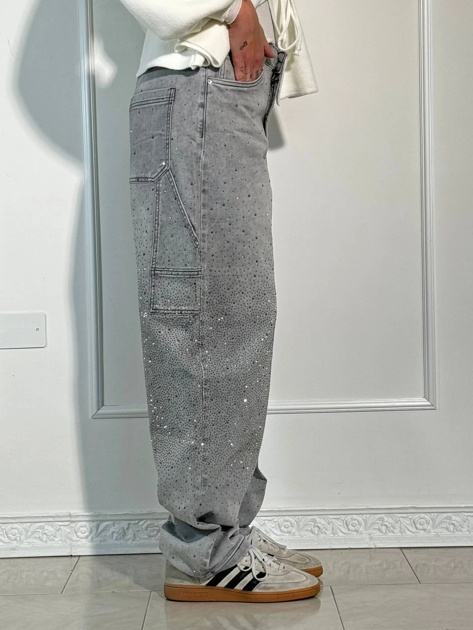 Damen Jeans Denim Glänzend | BALLON CARPENTER