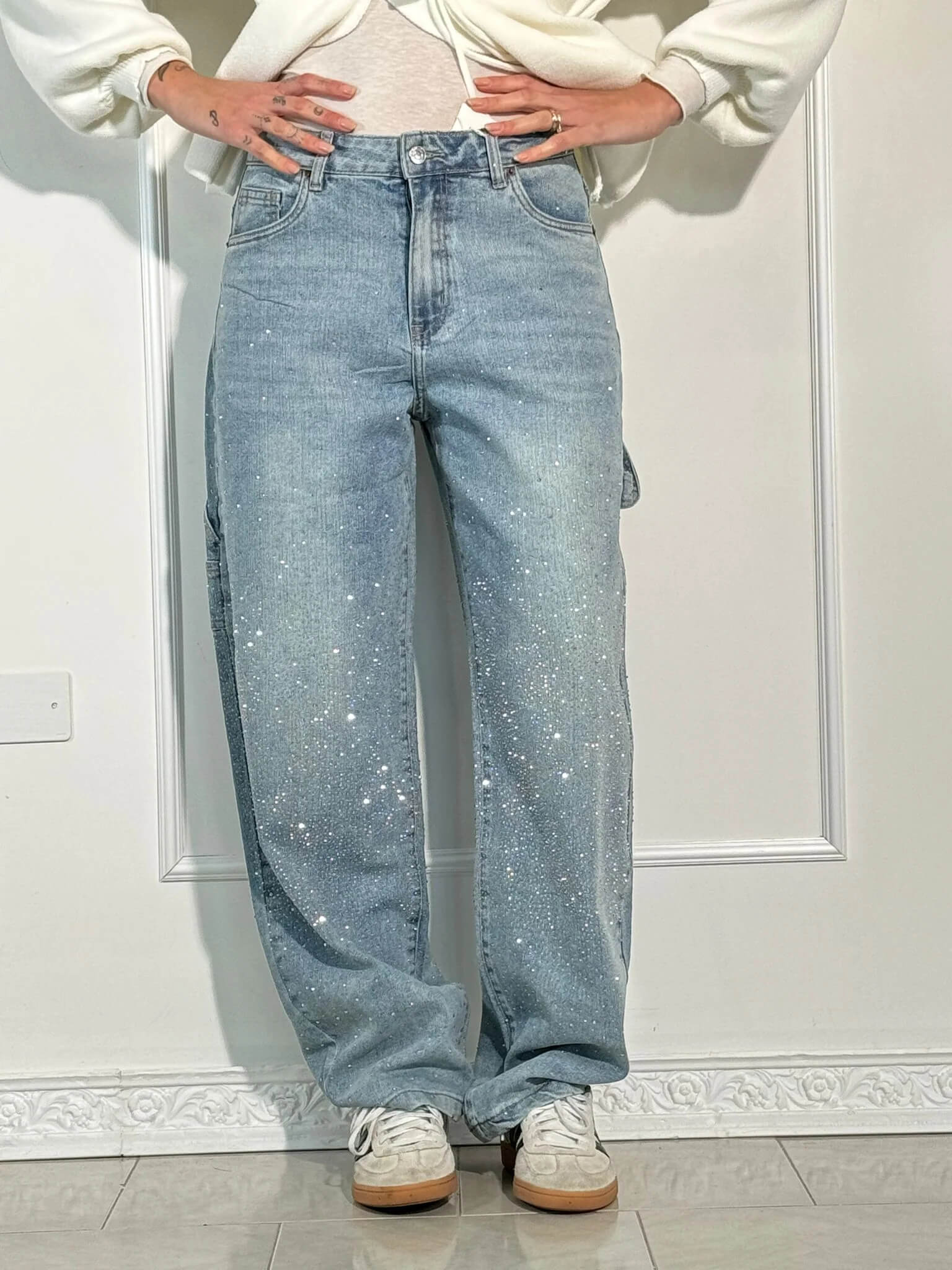Damen Jeans Denim Glänzend | BALLON CARPENTER