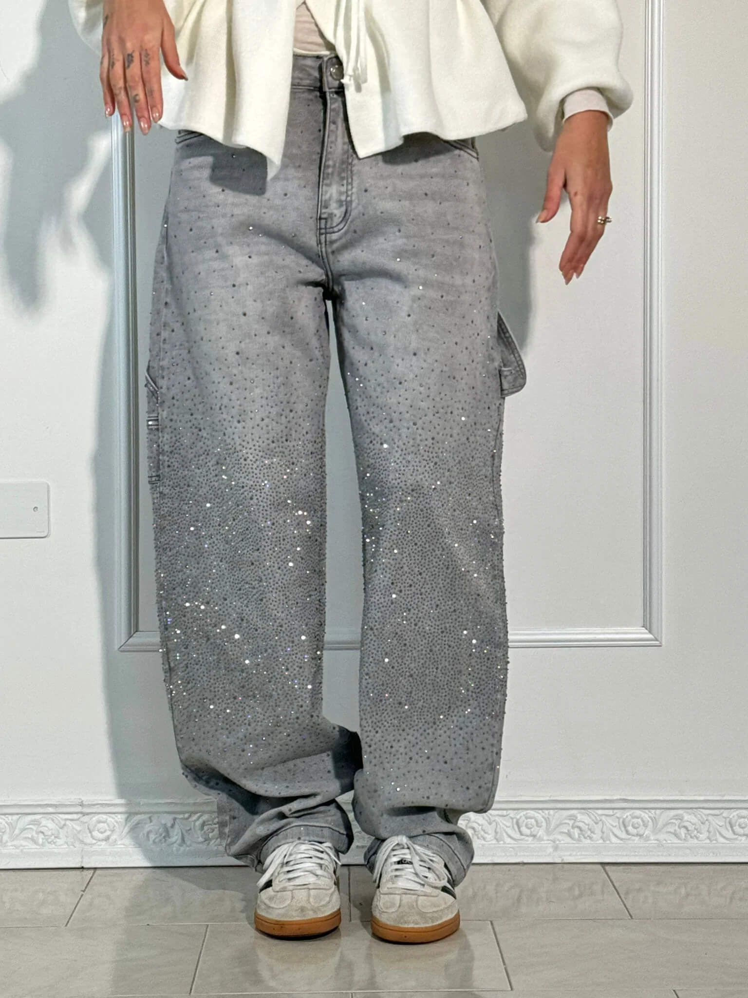 Damen Jeans Denim Glänzend | BALLON CARPENTER