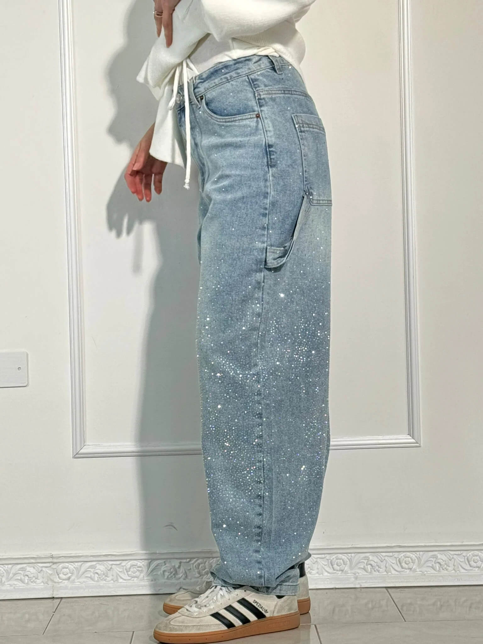 Damen Jeans Denim Glänzend | BALLON CARPENTER