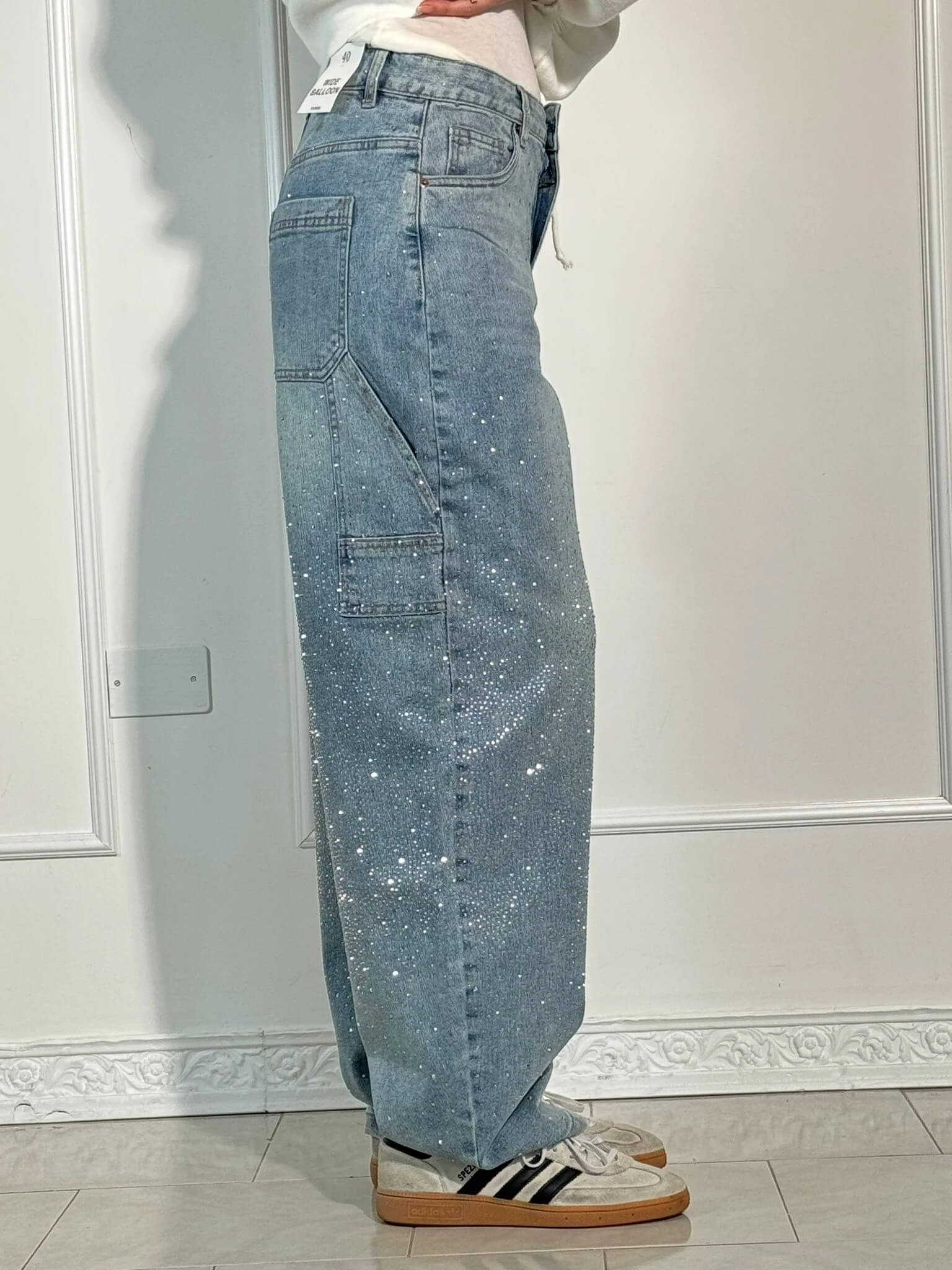 Damen Jeans Denim Glänzend | BALLON CARPENTER