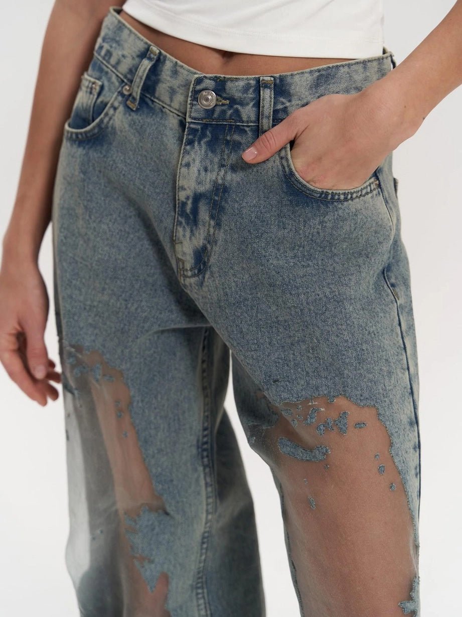Damenjeans Transparenteffekt | MESHA