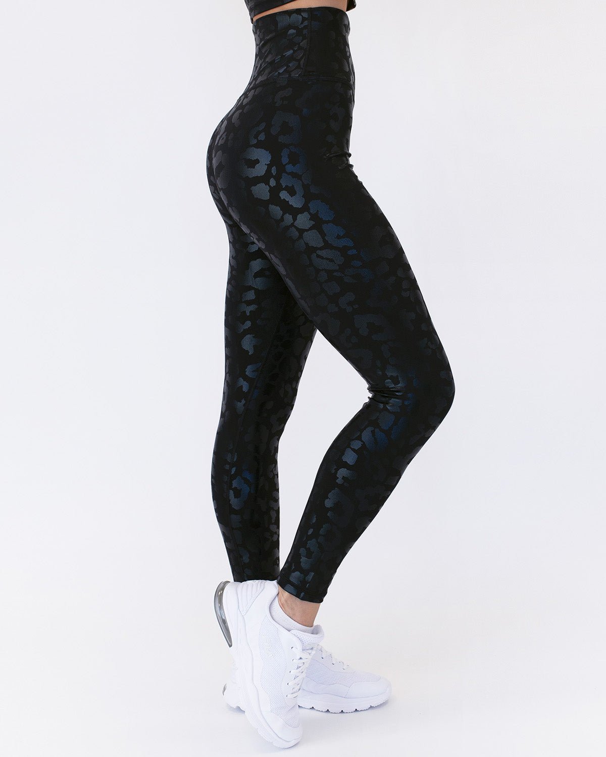 Leggings Schwarz Leopard Pilates Damen | CAMILLA