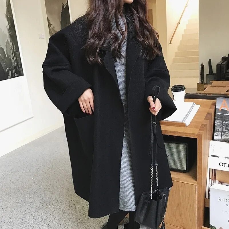 Oversize eleganter Trenchcoat aus Kunstwolle | OVERCOAT™