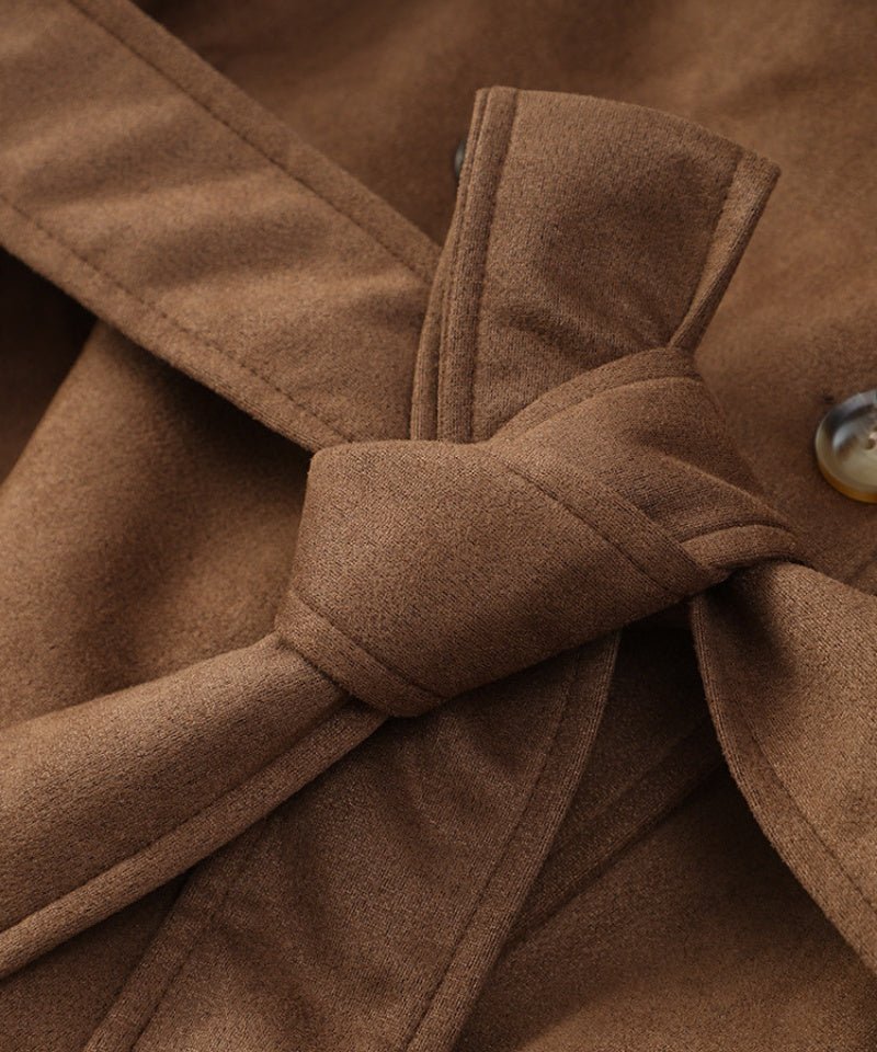 Damen Trenchcoat Kunstleder Wildleder | MOLLYGLAM™