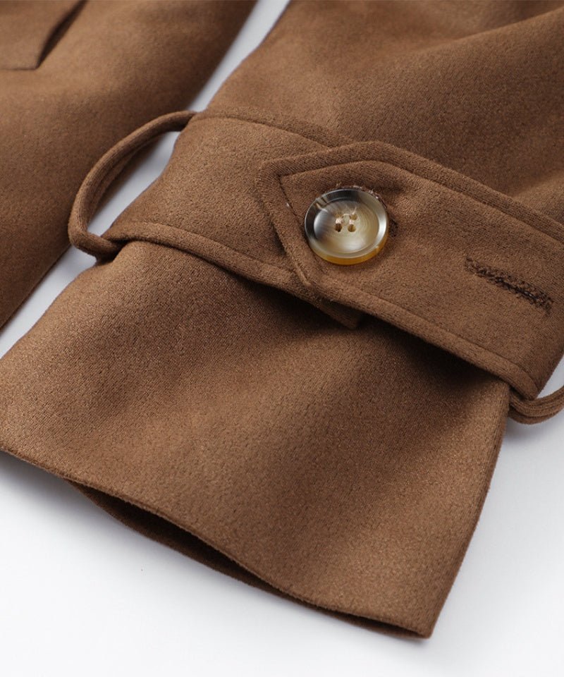 Damen Trenchcoat Kunstleder Wildleder | MOLLYGLAM™
