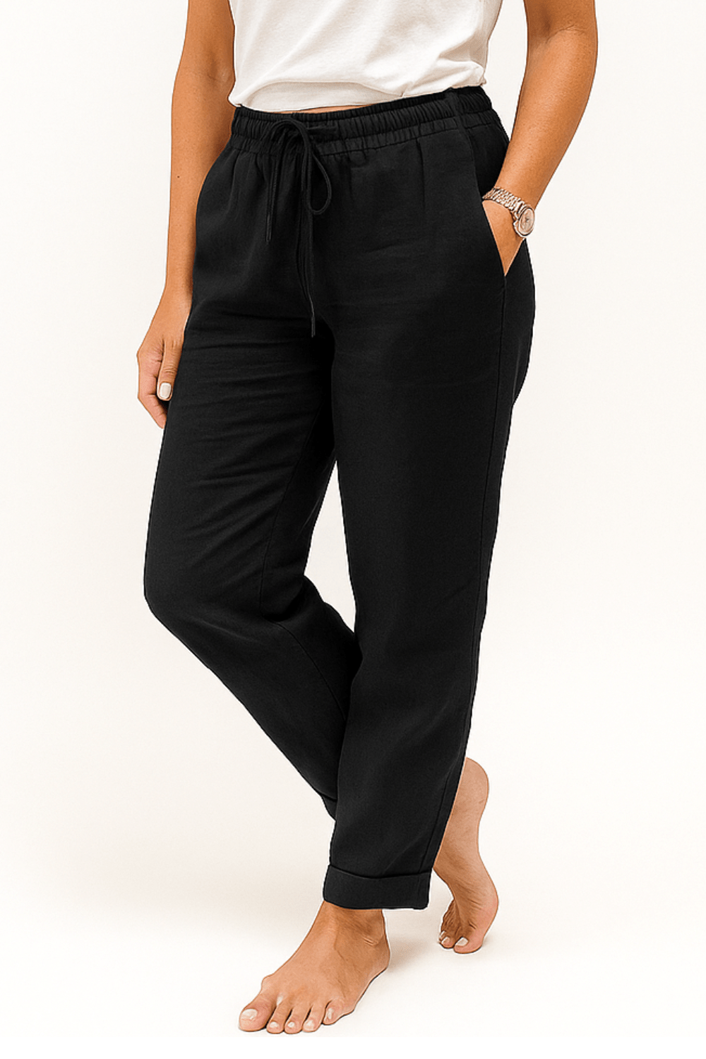 Damenhose mit elastischem Bund und Kordelzug | SHIRLEY
