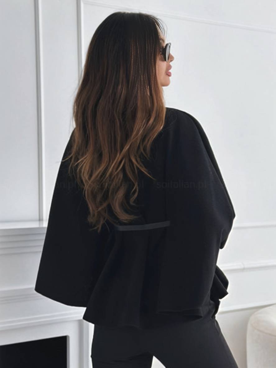 Poncho Court Femme Élégant avec Ceinture et Manches Evasées | FALLIN - MYLES Boutique
