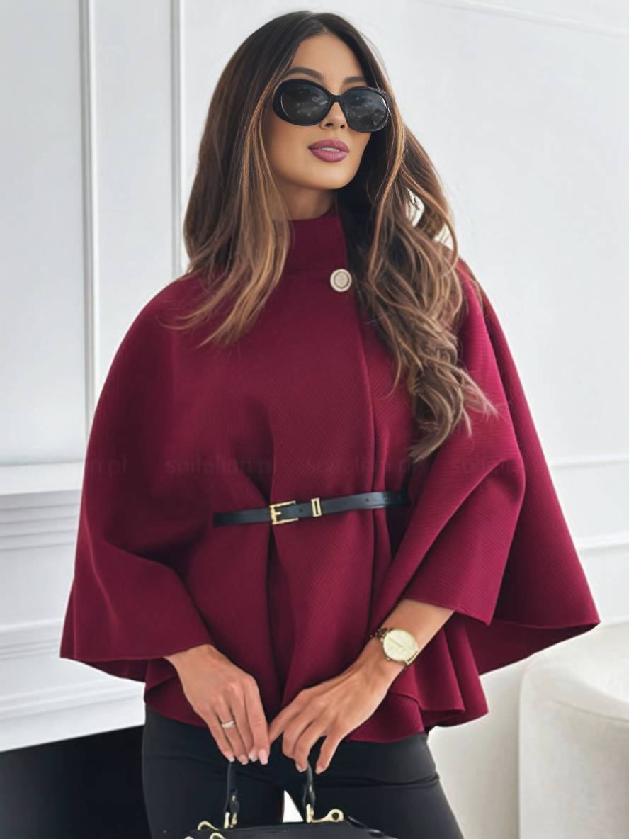 Poncho Court Femme Élégant avec Ceinture et Manches Evasées | FALLIN - MYLES Boutique