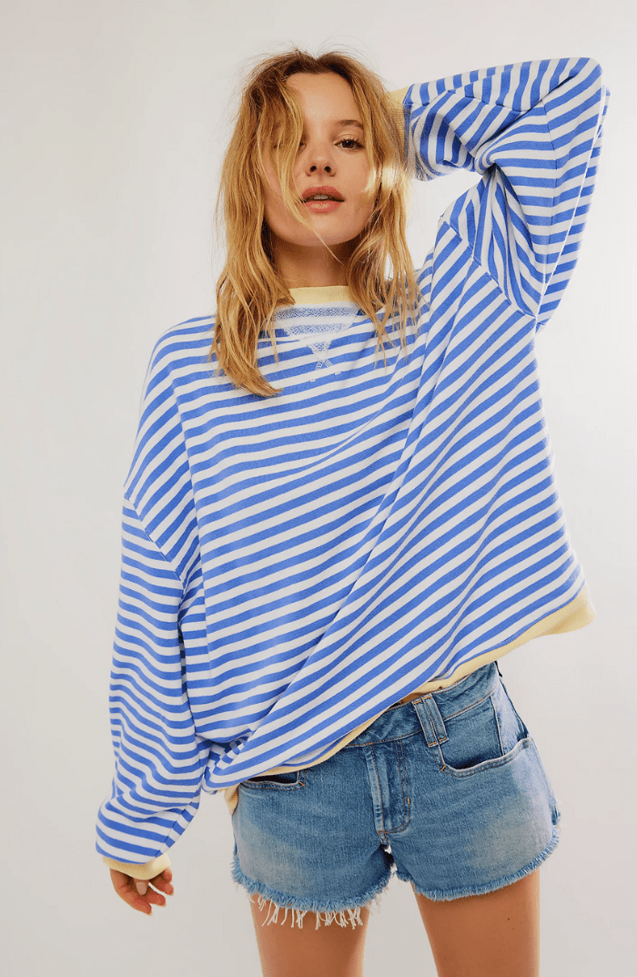 Pull Oversize mit weichen Streifen | STRIPECOZY™
