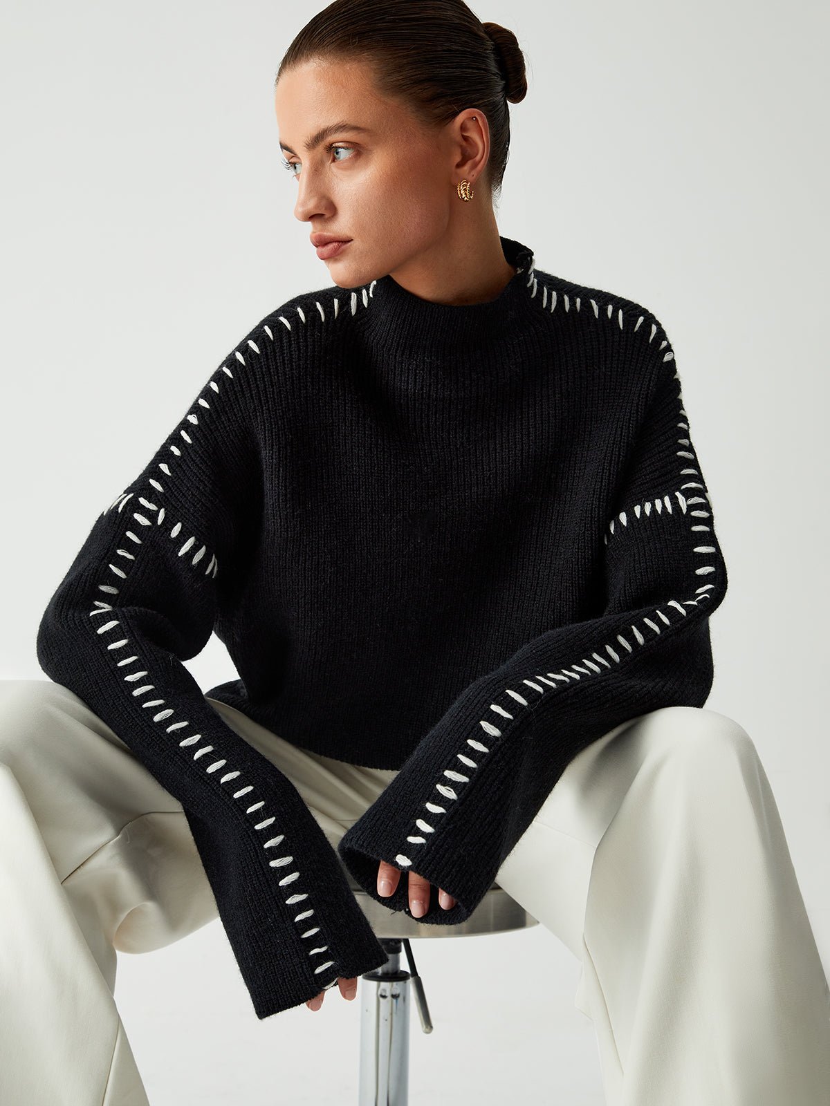 Pull Oversize mit Stehkragen | FOCUSKNIT™