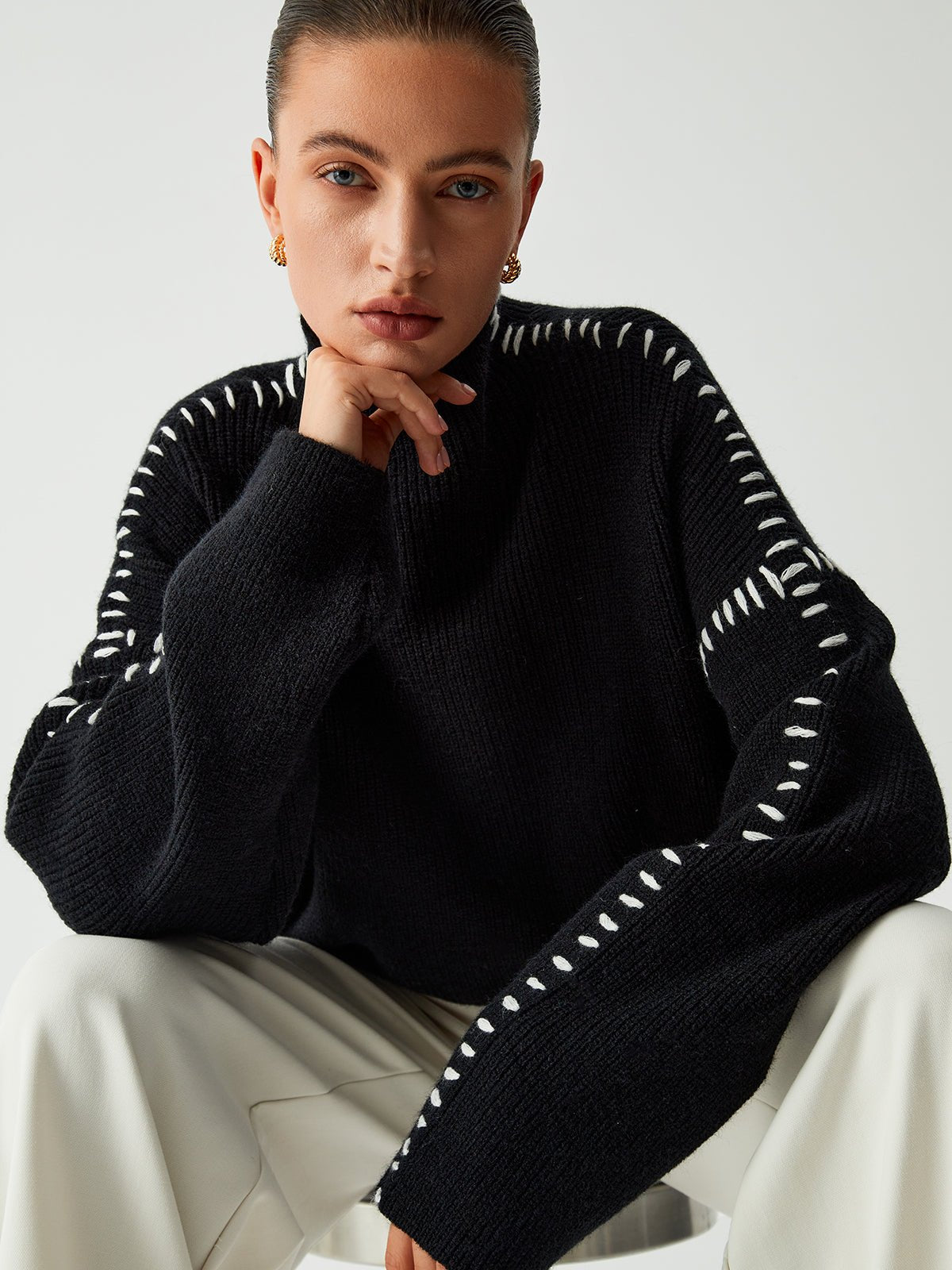 Pull Oversize mit Stehkragen | FOCUSKNIT™