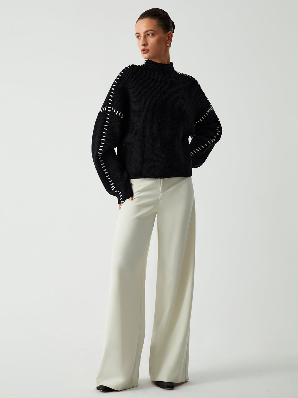 Pull Oversize mit Stehkragen | FOCUSKNIT™