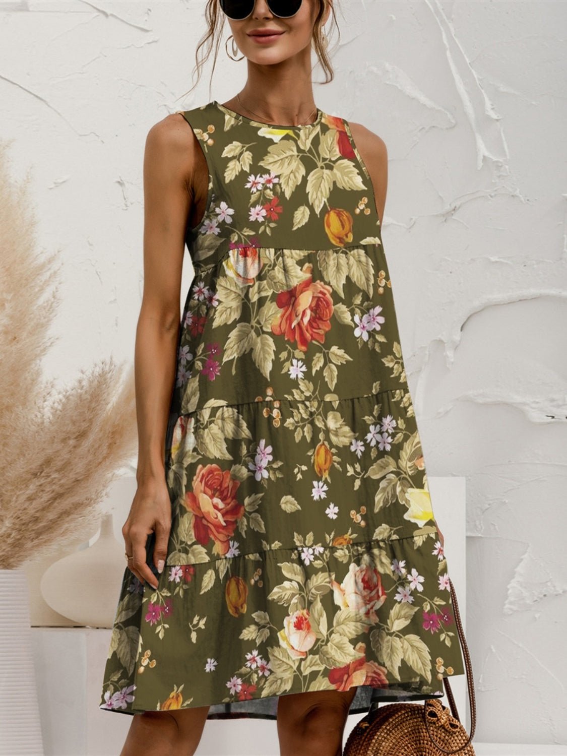 Ärmelloses Blumenkleid | GULIETA