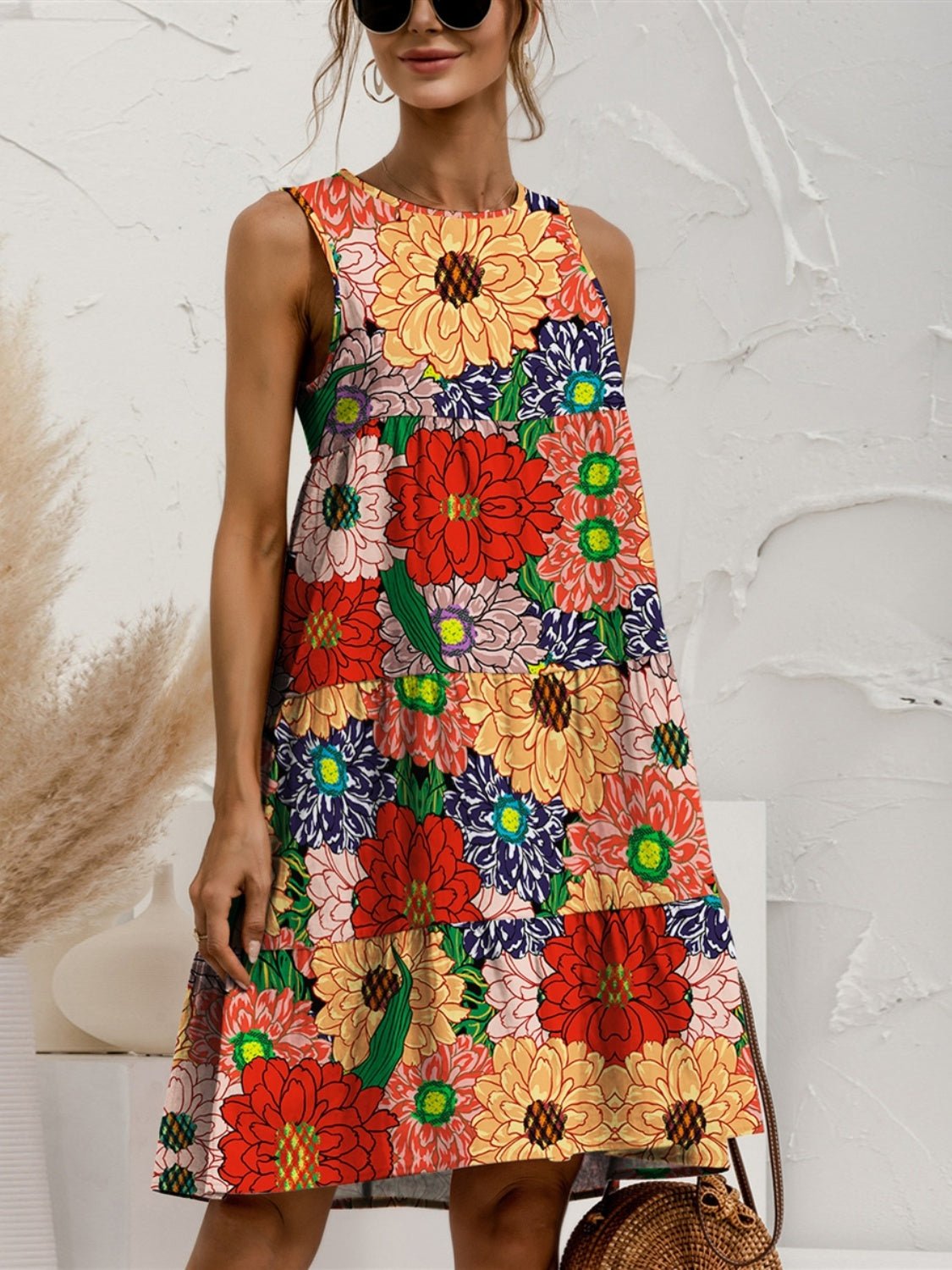 Ärmelloses Blumenkleid | GULIETA