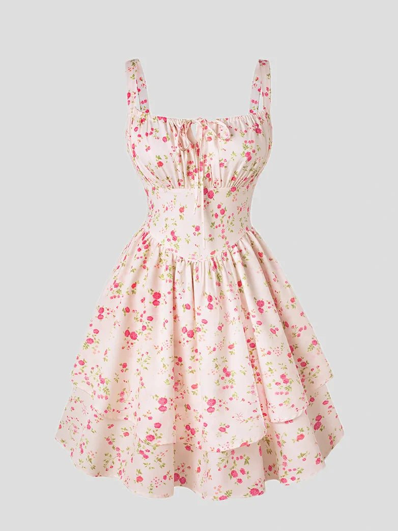 Bustierkleid mit zweilagigem Volant | ISADORA