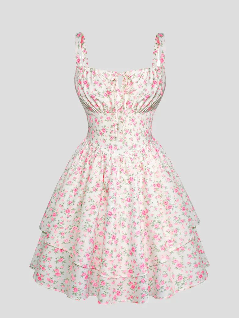 Bustierkleid mit zweilagigem Volant | ISADORA