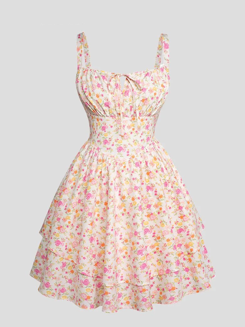 Bustierkleid mit zweilagigem Volant | ISADORA