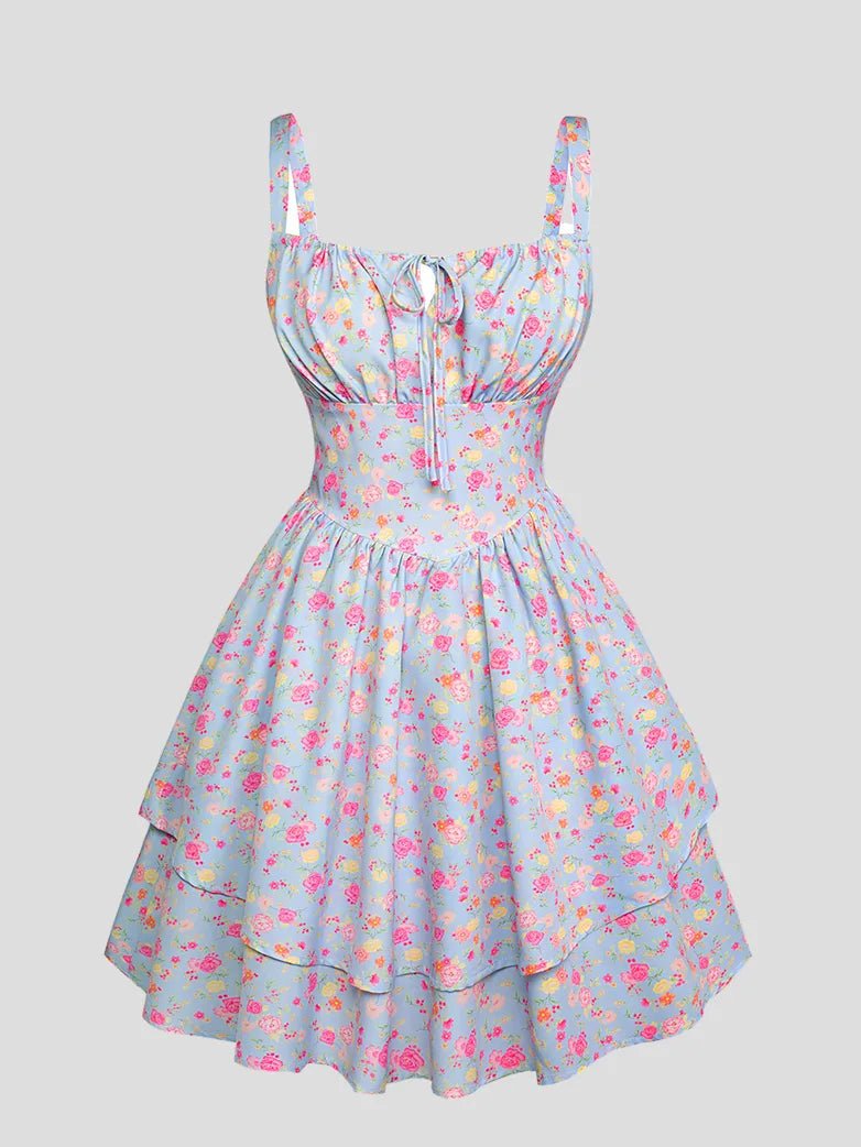Bustierkleid mit zweilagigem Volant | ISADORA