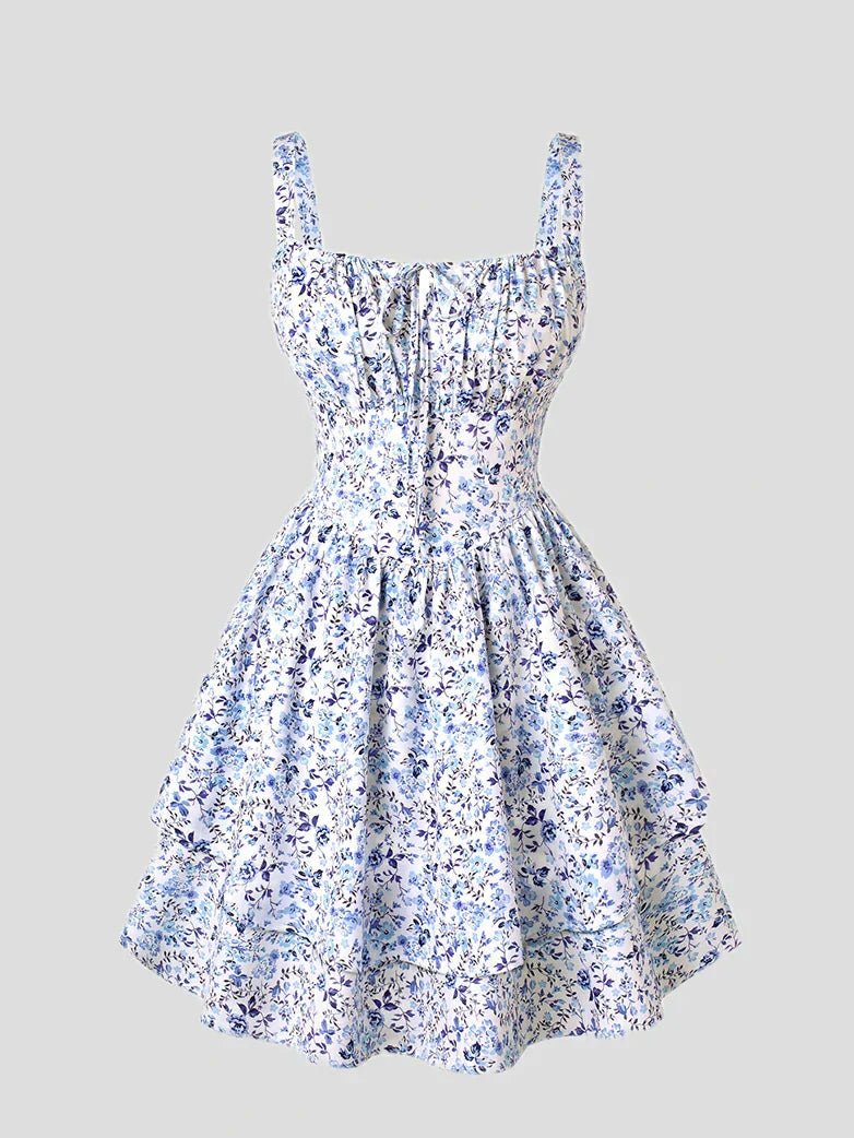 Bustierkleid mit zweilagigem Volant | ISADORA
