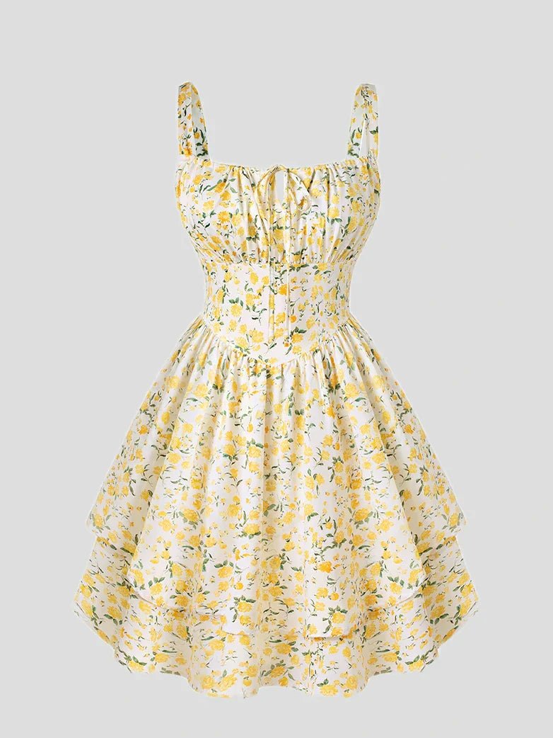 Bustierkleid mit zweilagigem Volant | ISADORA