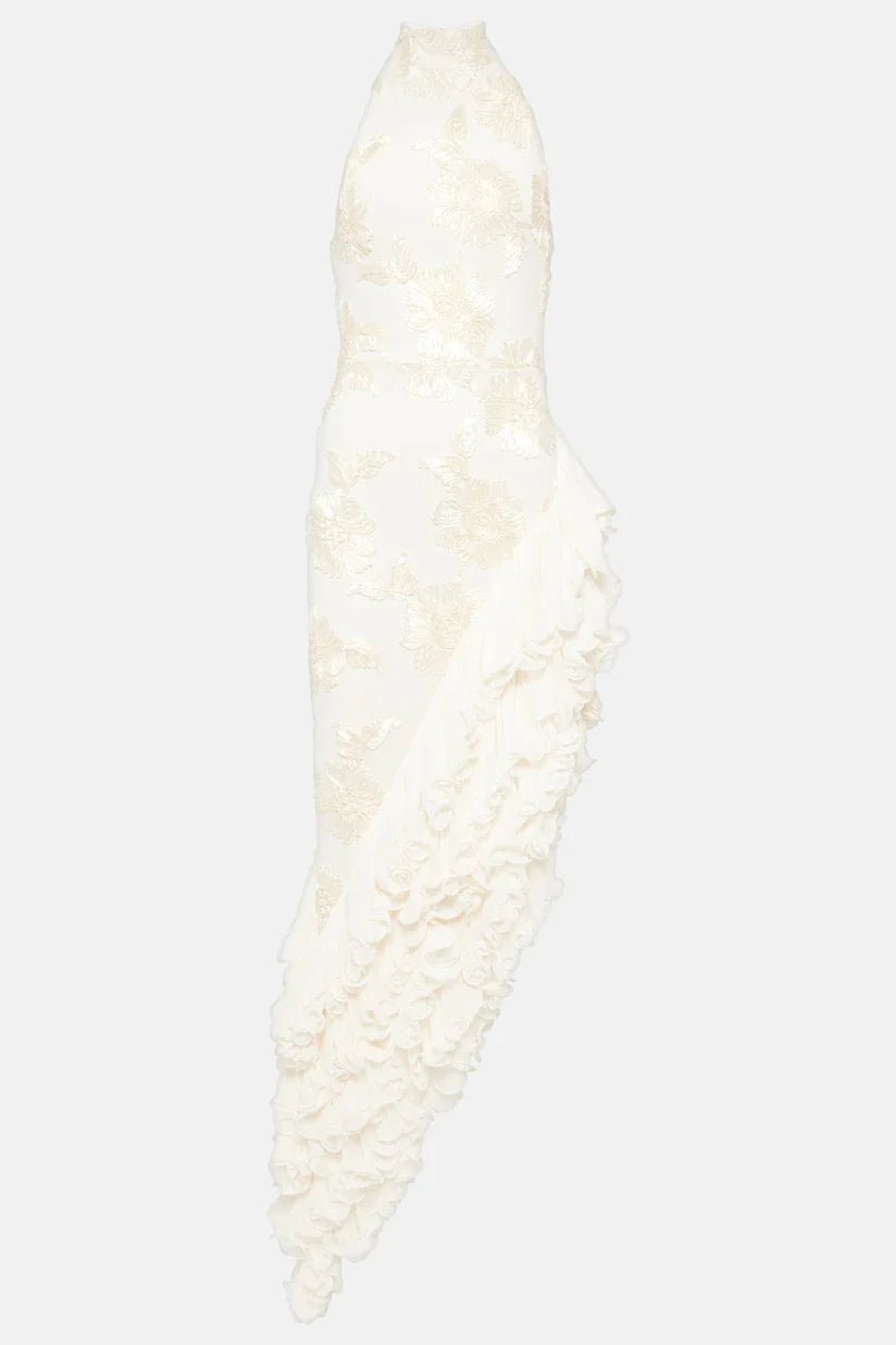 Damenkleid mit Blumenapplikation | FRÜHLING