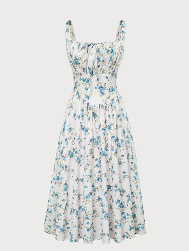 Midikleid im Boho-Stil mit Blumenmuster und Taschen | MARCELINE