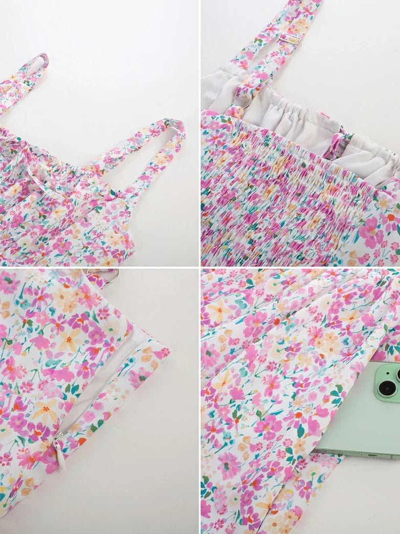 Midikleid im Boho-Stil mit Blumenmuster und Taschen | MARCELINE
