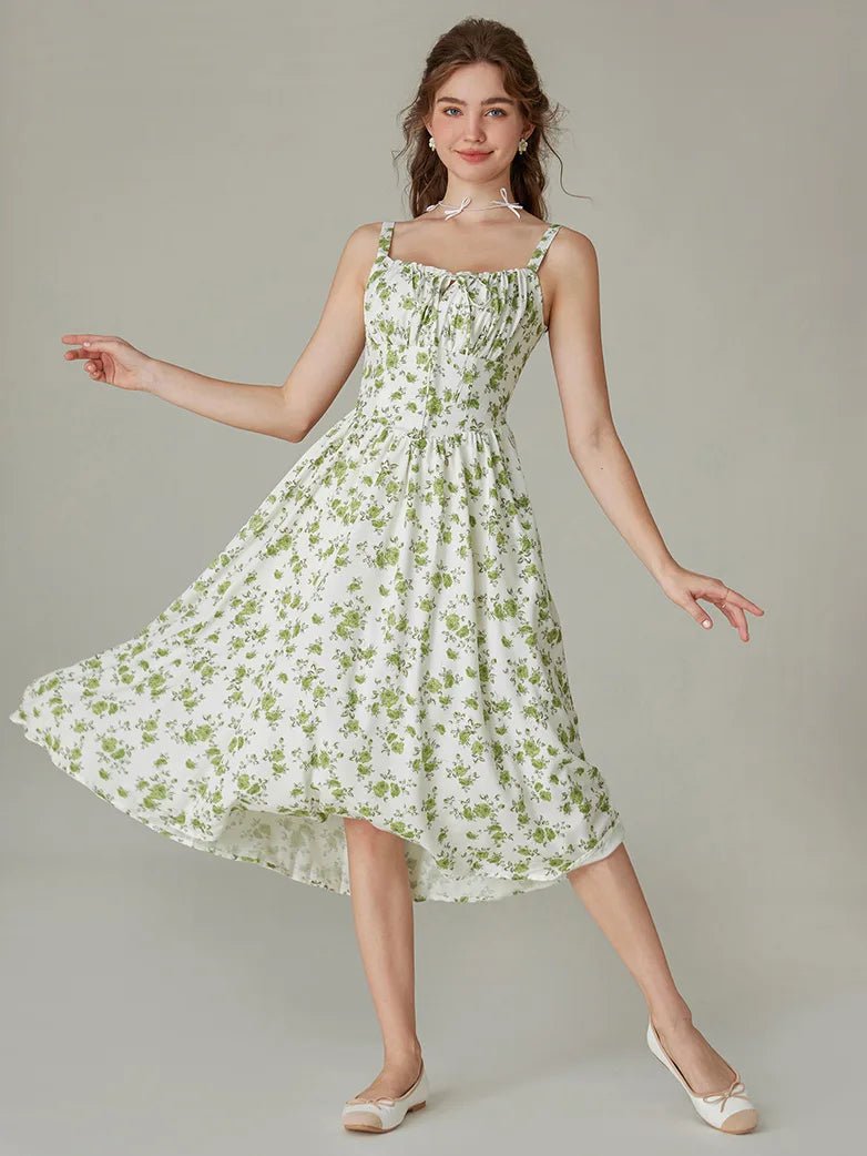 Midikleid im Boho-Stil mit Blumenmuster und Taschen | MARCELINE