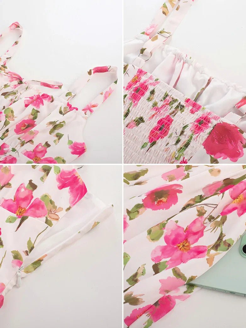 Midikleid im Boho-Stil mit Blumenmuster und Taschen | MARCELINE