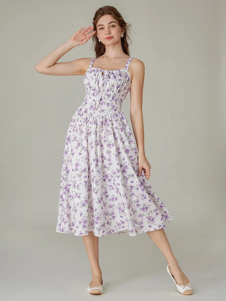 Midikleid im Boho-Stil mit Blumenmuster und Taschen | MARCELINE