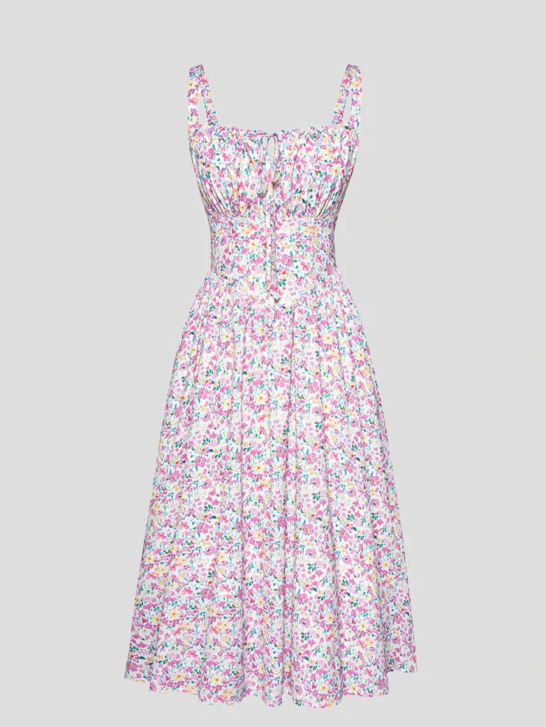 Midikleid im Boho-Stil mit Blumenmuster und Taschen | MARCELINE