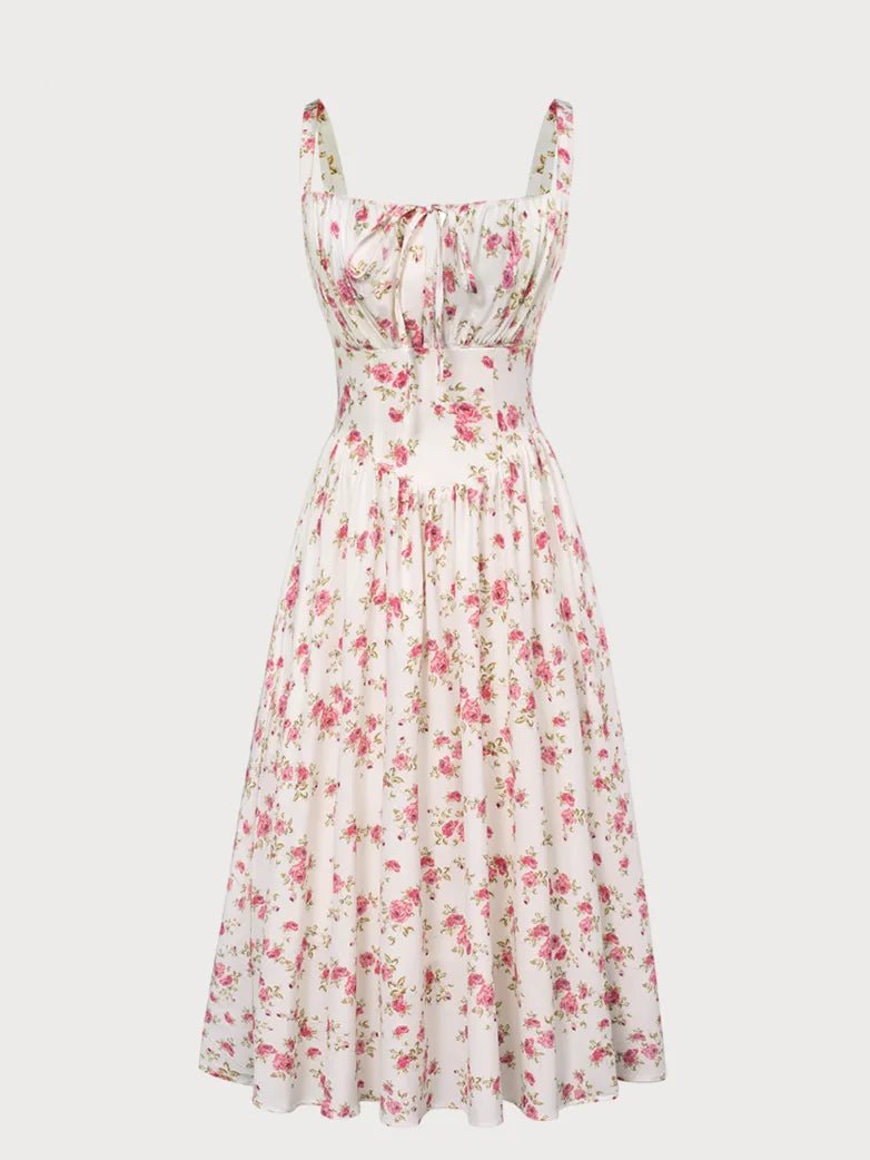 Midikleid im Boho-Stil mit Blumenmuster und Taschen | MARCELINE