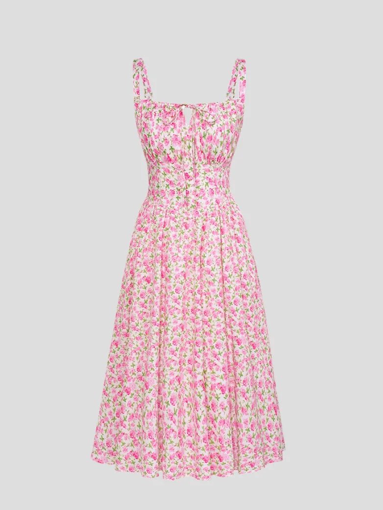 Midikleid im Boho-Stil mit Blumenmuster und Taschen | MARCELINE
